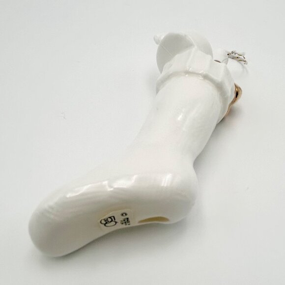 Department 56 Porcelain White & Gold Christmas Stocking +PLUS+ Gold Blown Glass - Picture 4 of 11
